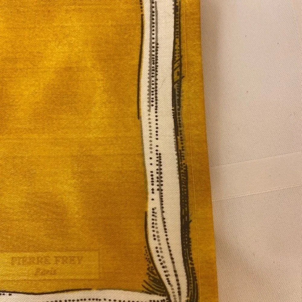 Pierre Frey Paris Mustard Yellow Cotton Napkins Set of 4 Made in France 19.5in